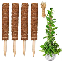 Grands piquets de soutien pour plantes grimpantes et perches en mousse de coco pour plantes en pot, en bois et fibre de coco, pour jardins