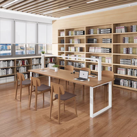 Bureau de lecture minimaliste moderne, table d'étude double face pour salles d'étude, table de bibliothèque avec cloison, personnalisation possible