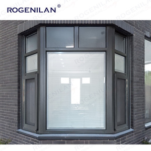 Rogenilan Cuisine résistante aux ouragans Fenêtre en <span class=keywords><strong>baie</strong></span> à la française Design Grain de bois Ferme Fenêtres à battant Aluminium Verre - Product Image 3