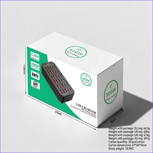 Hub <span class=keywords><strong>USB</strong></span>-C de <span class=keywords><strong>30</strong></span> Puertos con Salida Real de 300W (12C+18A) para Sala de Conferencias, Distribución Dinámica de Energía, Detección Automática, IC Inteligente - Product Image 4