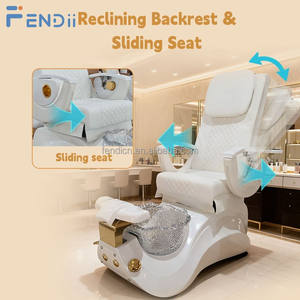 Fauteuil de Massage Pédicure Spa Moderne Blanc Doré pour Hommes pour Salon d'Onglerie - Product Image 3