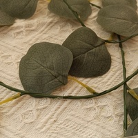 Lumières de décoration de mariage en fil de cuivre de vigne d'eucalyptus de 2 mètres à piles