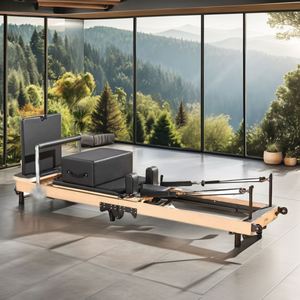 Máquina de Pilates Reformer Plegable para Gimnasio en Casa, Equipo de Fitness de Madera de Roble, Arce y Haya - Product Image 3