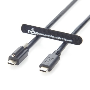 Kabel Pengunci Sekrup Tunggal USB 3.1 Gen2 Tipe-C Male untuk Kamera Visi Mesin, Perangkat Pengukuran, Kabel Daya 10Gbps 5A - Product Image 3