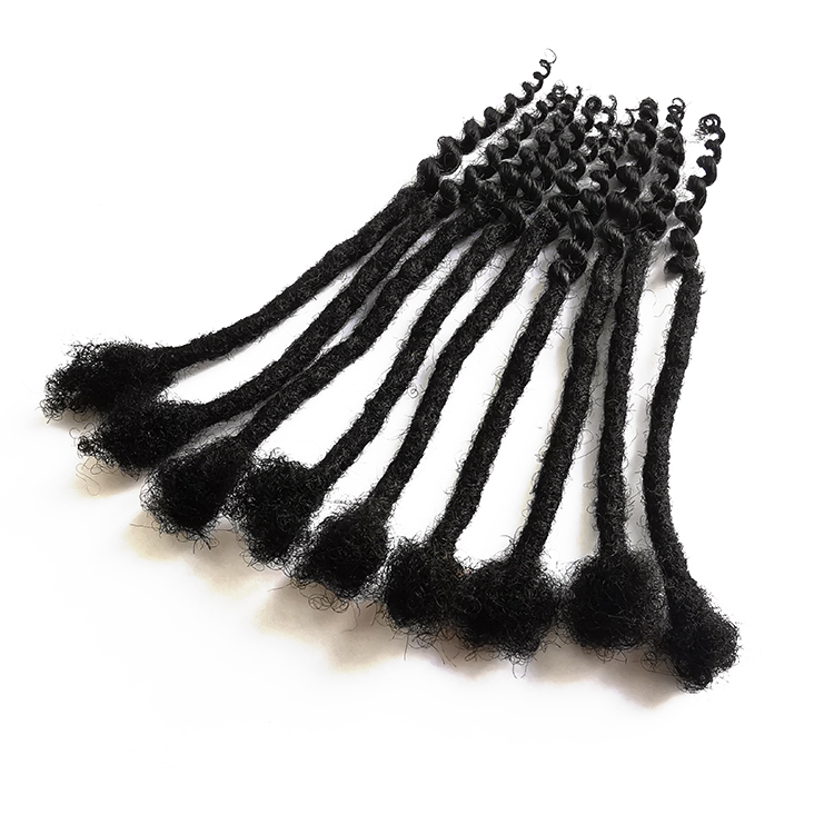 KAMA Goddess Locs Brazilian Hair Crochet Braid Soft Dreadlocks with Curly Ends Straight Faux Locs with Straighter Middle Section Detail Section 5