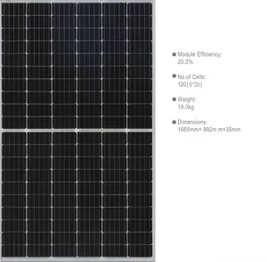 태양 전지 패널, PV 모듈 모노 315W 320W 325W 330W 335W, 태양 에너지 시스템 패널