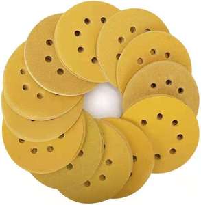 Disco cartaceo in ossido di alluminio da 125mm con gancio e anello da 5 pollici disco di levigatura oro per auto con grande sconto - Product Image 5