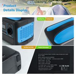 สถานีไฟฟ้าพกพา 600W 500WH 110V 220V เครื่องกำเนิดพลังงานแสงอาทิตย์สำหรับการตั้งแคมป์ - Product Image 3