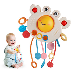 2024 New Cute Crab Baby Sensory Pull String Rope <b>Toy</b> Silicone Drawstring Montessori Sensory <b>Toys</b> Baby Soothing <b>Toys</b> - Product Image 1