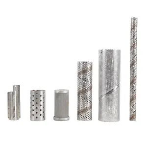 Filter tube Stainless Steel Spiral Welded Porous Metal Mesh Screens Tube Sink Leaking Air Strainer 304 Perforated Filter Pipe