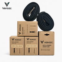 Yüksek kaliteli, tam boyutlu, çoklu genişlik seçenekli VEROZC Butil İç Lastik 12-29 İnç 700C AV FV Dağ Bisikletleri ve Yol Bisikletleri için İç Lastik