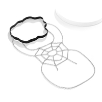 Cadena de muslo con diseño de telaraña y empalmes huecos, cadena corporal de metal, liguero de pierna sexy y a la moda, personalizado para mujer