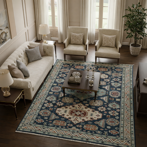 Handmade 3D Persian Style Wool <b>Rug</b> Bold Geometric Medallion Design <b>Traditional</b> Kazak Style for Living Room Hand Knotted - Product Image 2