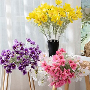 Fleurs artificielles Galsang à 6 têtes en tissu de soie, personnalisées, de haute qualité, pour mariage, mur, Noël, Fête des Mères, Pâques, Nouvel An - Product Image 4