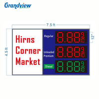 Panneaux lumineux à LED pour stations-service avec affichage numérique des prix, télécommande RF ou LCD, écran d'affichage numérique LED, OEM