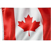 Drapeau du Canada en polyester sérigraphié, léger, avec œillets en laiton, double couture, pour usage automobile et extérieur