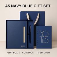 Cuaderno Ecológico de Papel y Cuero A5, Bolígrafo, Caja de Regalo Empresarial, Bolsa de Regalo a Juego, Personalización de Logotipo en Colores, 100 Hojas, Promocional