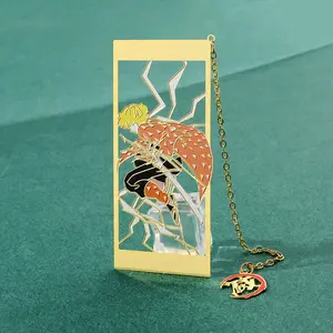 Bookmark kustom berlapis emas persegi karakter anime Jepang keluaran baru