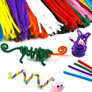 Hastes chenille preta branca artesanal, rolo de natal, limpadores de cachimbo, brinquedo educativo para crianças, suplementos artesanais diy