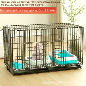 Cage à chien pliable en métal pour intérieur 2025, plateau en plastique, bouton, motif solide, écologique, parc pour chiots de petite race, séparateur - Product Image 4