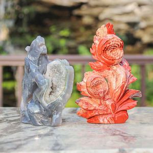 Chất Lượng Cao Đá Chalcedony Xanh Tự Nhiên Tiên Bướm Chạm Khắc Đá Quý Tượng Pha Lê Lớn Trang Trí Quà Tặng - Product Image 5