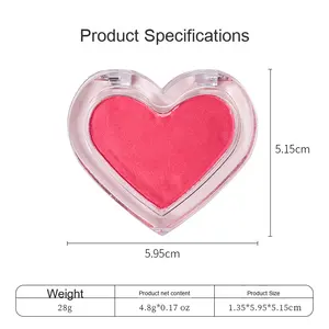 Vente chaude maquillage nu mat pour les femmes transfrontalière sans Logo poudre minérale naturel Orange Rouge Contour fard à joues en forme de coeur - Product Image 2