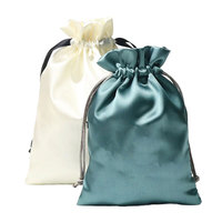 Logo personnalisé pas cher Imité Soie Organza Satin Sac d'emballage Pochette Sacrée Couverture Sac Cheveux Cadeau Bijoux Sacs Avec Ruban Corde