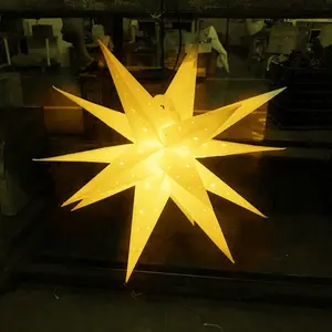 Nuevo diseño, venta de fábrica, colgante de Navidad, LED, motivo 3D, bola explosiva, luz de estrella hecha en China