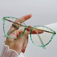 Lunettes optiques rétro UNOC, dernier modèle, pour femmes, verres transparents bloquant la lumière bleue, branches à ressort en métal, modèle TR90