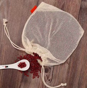 Bolsa de Algodón Orgánico Biodegradable, Ecológica, Libre de Plástico, Reutilizable para Verduras y Productos Agrícolas - Product Image 2