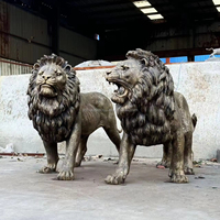 Statue de lion en bronze poli sur mesure de haute qualité, style européen, pour décoration extérieure