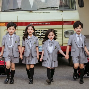 Uniforme scolaire coréen japonais pour enfants, pour filles et garçons, costume, veste, jupe, short plissé, vêtements, cravate, ensemble, tenue, sur mesure - Product Image 3