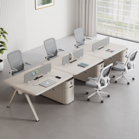 Bureau de direction laqué moderne et simple, combinaison de bureaux multi-personnes avec coins de table ronds