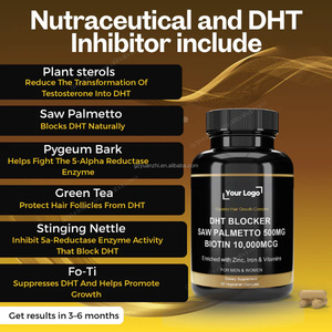 Cápsulas para el cabello bloqueadoras de DHT de etiqueta privada con Saw Palmetto 500mg Biotina <span class=keywords><strong>10000</strong></span> Suplemento para el cabello Regrow Hair 60 Cápsulas - Product Image 3