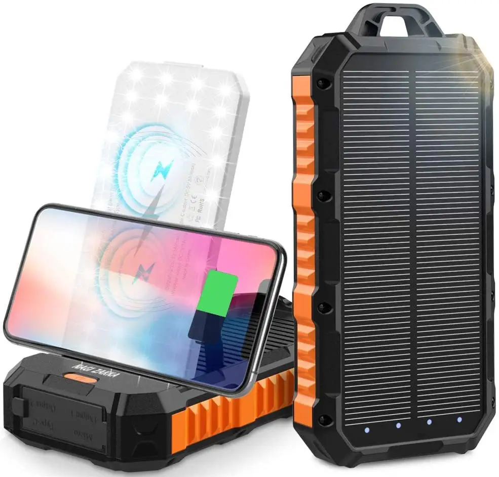 High Quality 10000 Mah Solar Panel Powerbanks Waterproof Fast Charging Phone Charger 20000mah Portable Solar Power Bank