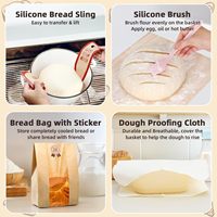 Kit complet de démarrage au levain 9 "rond 10" ovale Silicone Banneton paniers à pain Kit d'épreuvage de pâte