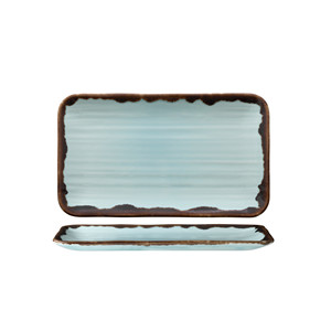 Plateau de service rectangulaire Harvest Turquoise 27 × 16 cm en céramique Dudson décorée à la main - Product Image 1