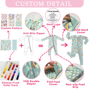 Pyjamas pour bébé en fibre de bambou assortis, accessoires pour bébé multicolores personnalisés, vêtements pour bébé tricotés pour nouveau-nés de 0 à 3 mois, filles - Product Image 4