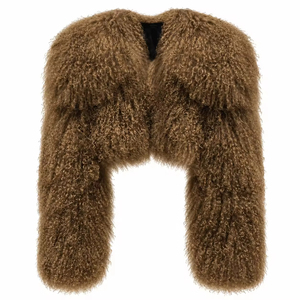 <span class=keywords><strong>Manteau</strong></span> en fourrure de mouton de Mongolie véritable, épais, chaud, <span class=keywords><strong>court</strong></span>, bouclé et moelleux, couleur personnalisée pour femmes - Product Image 2