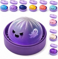 Jouet Squishy de Simulation de Boulette d'Halloween, Pain Vapeur en Cristal, Cadeau Nouveauté pour la Relaxation sur le Bureau et les Fêtes