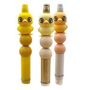 Cuentas de silicona con forma de pato para bolígrafos, redondas, de grado alimenticio, diseño 3D, amarillo cremoso, amarillo atardecer - Product Image 5
