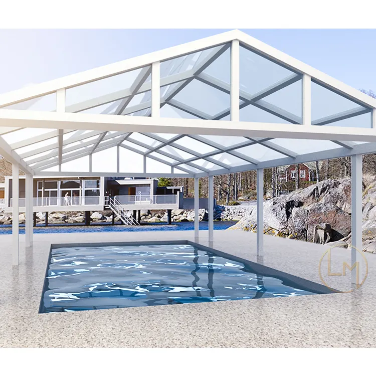 Casa de Sol de madera con aislamiento térmico para piscina, soporte de alta seguridad para el verano, jardín, invierno, con persianas