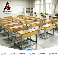 Vente en gros d'usine, mobilier scolaire indien, table d'étude ergonomique à double siège et chaises pour les étudiants, utilisation en classe