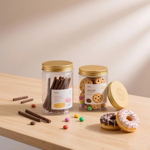 4oz 8oz 16oz <b>Empty</b> Cream Cosmetics Containers Luxury Clear Gift <b>Jars</b> Round PET Cream <b>Jars</b> with Gold Lids - Product Image 4