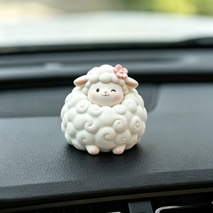 Sculpture en résine personnalisable BZY, décoration de la maison, décoration intérieure de voiture, ornement de bureau, mouton blanc - Product Image 5
