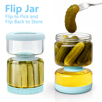 Bocaux à cornichons en verre transparent, grand récipient de stockage avec couvercle pour la conservation de la fraîcheur en cuisine