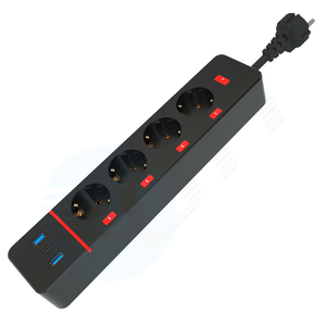 Presa di alta qualità 4 u <span class=keywords><strong>prese</strong></span> tedesche 2 porta USB 1.8M <span class=keywords><strong>prolunghe</strong></span> <span class=keywords><strong>elettriche</strong></span> multifunzione Smart Plug <span class=keywords><strong>per</strong></span> ufficio casa - Product Image 6