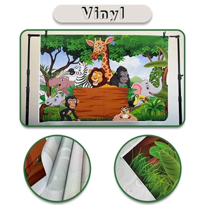 Safari-Party Kulisse Junge Mädchen 1. Geburtstag Banner Dekor Baby Party Dschungel Tier Vinyl-Fotohintergrund Fotografie-Requisiten - Product Image 6