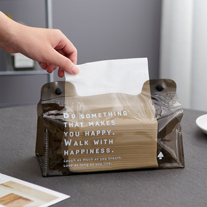 Boîte à mouchoirs pliable en PVC transparent créative, décoration moderne pour la maison, porte-serviettes, boîte à mouchoirs pour <span class=keywords><strong>voiture</strong></span>, boîte à mouchoirs pour salle de bain, décoration de pièce - Product Image 4