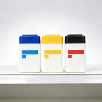 Bouteille en plastique carrée de 250 ml en HDPE de qualité alimentaire pour capsules de suppléments vitaminiques et médicaments, personnalisation possible